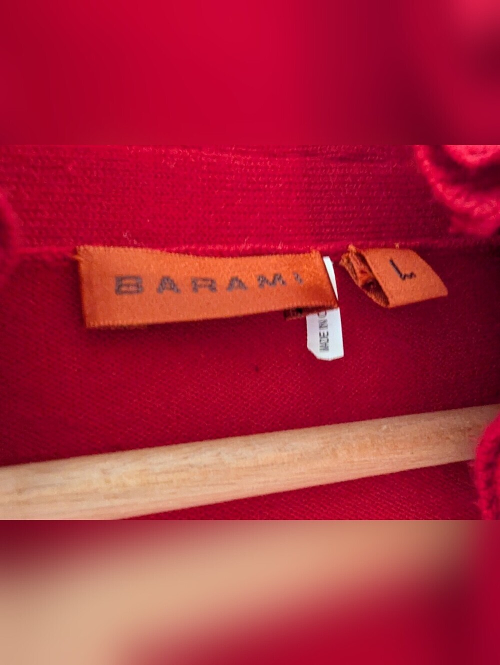 Barami Red Ruffle Cropped Cardigan Sweater - Picture 7 of 8